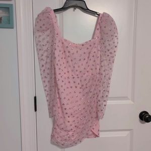 Light pink dress w/ sparkly hearts